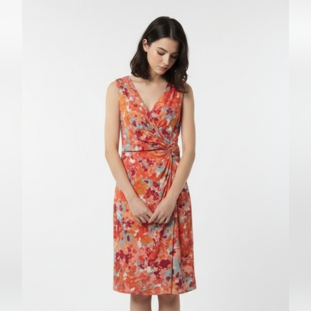 Andre Oliver Dress Coquette Sleeveless Pink Orange Retro 4